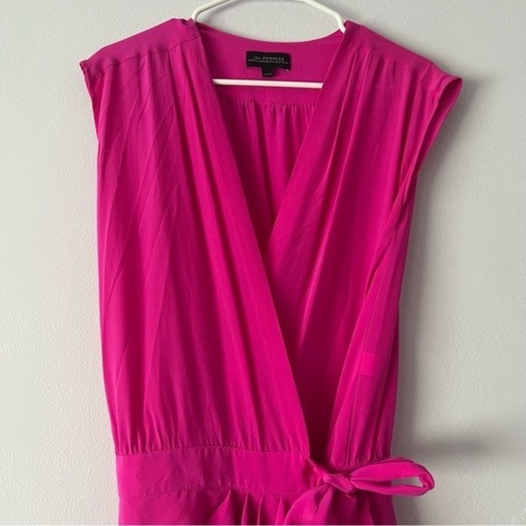 The Podolls Barbiecore Pink Silk Wrap Dress XS - Picture 2 of 11